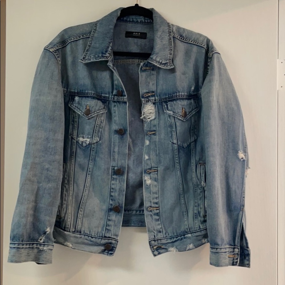 ABLE Merly Denim Jacket Destructed Size L